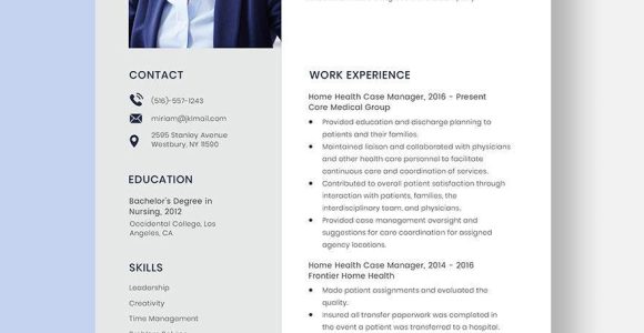 Home Health C Case Manager Resume Samples Home Health Case Manager Resume Template – Word, Apple Pages …
