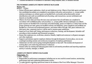 Hotel assistant Front Office Manager Resume Sample Hotel Front Desk Job Description Resume Luxury 10 Job Description …