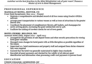 Hotel Front Desk Receptionist Resume Sample Hotel Clerk Resume Sample
