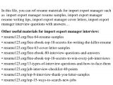 Import Export Documentation Executive Resume Sample top 8 Import Export Manager Resume Samples