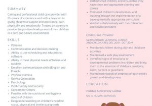 In Home Child Care Provider Resume Sample Child Care Provider Resume Samples & Templates [pdflancarrezekiqword] 2021 …