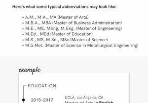 Incomplete Masters Degree On Resume Sample How to List A Degree On A Resume [associate, Bachelor’s & Master’s]