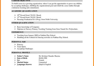 Indian Primary School Teacher Resume Sample 7 School Teacher Resume format New Looks Wellness In Indian Job …
