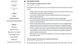 Induction Motor Design Engineer Resume Sample Electrical Engineer Resume & Writing Guide  18 Templates 2022