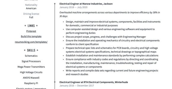 Indudction Motor Design Engineer Resume Sample Electrical Engineer Resume & Writing Guide  18 Templates 2022