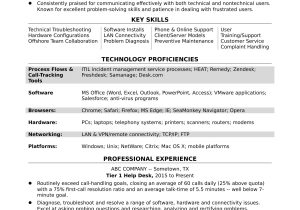 Information Technology Sample Resume area Of Strength Sample Resume for A Midlevel It Help Desk Professional Monster.com