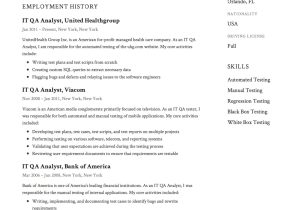 Information Technology Test Manager Resume Sample It Qa Analyst Resume & Guide 14 Templates Free