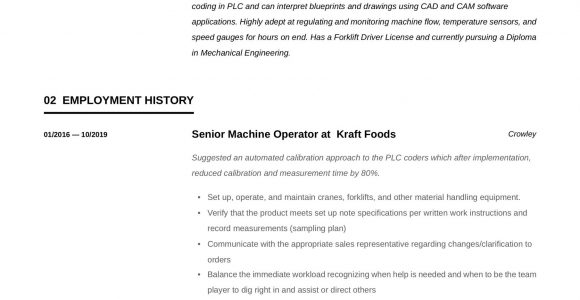 Injection Molding Machine Operator Sample Resume Machine Operator Resume & Writing Guide  12 Templates 2020