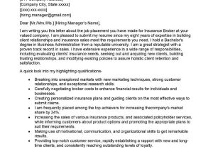Insurance Broker Resume Sample Cover Letter Insurance Broker Cover Letter Examples – Qwikresume