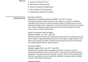 Insurance Sales Agent Job Description Sample Resume Insurance Advisor Resume Sample 2021 Write Guide & Tips …