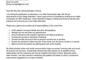 Intake and Referral Manager Resume Samples Intake Specialist Cover Letter Examples – Qwikresume