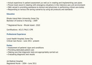 Intensive Care Unit Nurse Resume Sample Quality Critical Care Nurse Resume Nursing Resume, Registered …