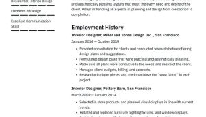 Interior Designer Entry Level Resume Experience Sample Interior Designer Resume Examples & Writing Tips 2022 (free Guide)