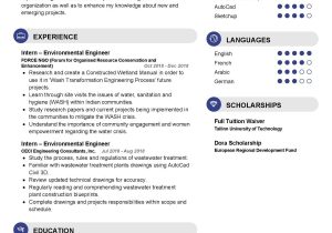 Internship Resume Sample for Engineering Students Intern Environmental Engineer Cv Sample 2022 Writing Tips …