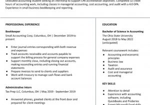 Internship Sample Resume for Accounting Students Internship Resume Examples – Resumebuilder.com
