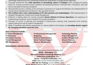 Itil V3 Foundation Certified Sample Resume It Sample Resumes, Download Resume format Templates!