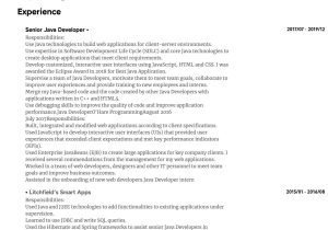 Java 1 Year Experience Resume Sample Java Developer Resume Samples All Experience Levels Resume.com …