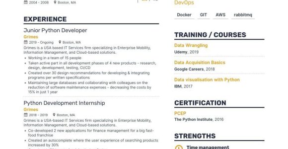 Jr Level Position Spark Streaming and Python Sample Resume Professional Python Developer Resume Examples & Guide for 2022 …