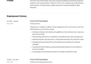 Junior Front End Developer Resume Sample asp.net Web Developer Cv Sample October 2021