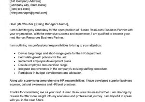 Junior Human Resource Business Partner Sample Resume Human Resources Business Partner Cover Letter Examples – Qwikresume