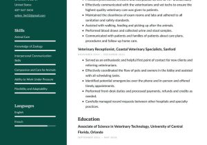 Kennel attendant Resume Sample You Can Edit Veterinary assistant Resume Examples & Writing Tips 2022 (free Guide)