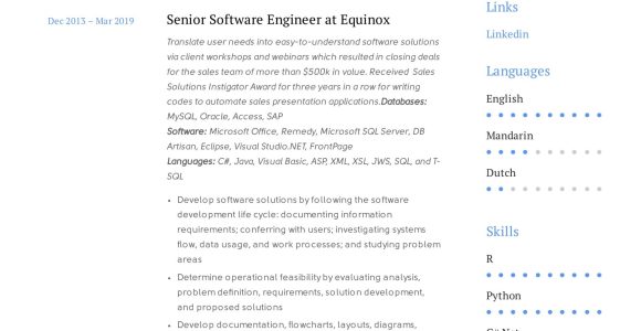 Kikresume Senior software Engineer Resume Sample with 15 Years Experience software Engineer Sample Resume