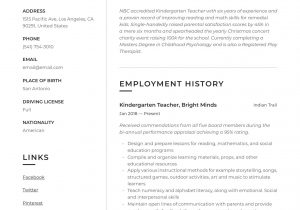 Kindergarten Teacher Job Description Resume Sample Kindergarten Teacher Resume & Writing Guide  12 Examples 2020