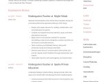 Kindergarten Teacher Resume Sample No Experience Kindergarten Teacher Resume & Writing Guide  12 Examples 2020