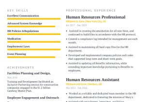 Knowledge Of Employee Benefits On Resume Sample Human Resources Professional Resume Example with Content Sample …