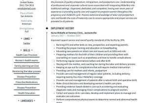 Labor and Delivery Charge Nurse Resume Sample Nurse Midwife Resume & Writing Guide  20 Templates