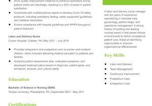 Labor and Delivery Nurse Sample Resume Labor and Delivery Nurse Resume Examples In 2022 – Resumebuilder.com