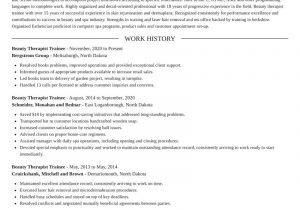 Laser Hair Removal Technician Resume Sample Beauty therapist Trainee Resume Creator & Sections Rocket Resume