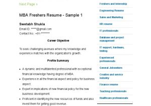 Latest Resume Samples for Mba Freshers 5 Mba Freshers Resume Samples, Examples – Download now! Pdf Pdf …