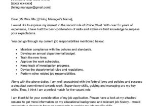 Law Enforcement Resume Cover Letter Sample Police Chief Cover Letter Examples – Qwikresume