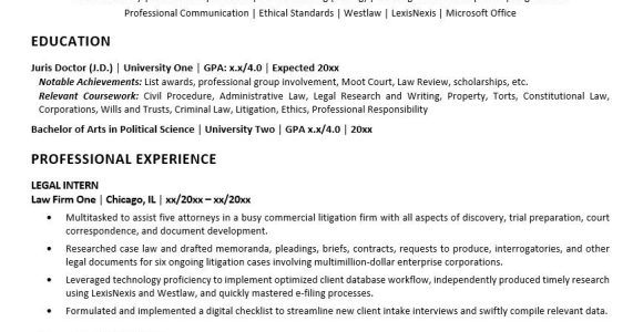 Law Student Sample Resume with Moot Court Competition Law School Resume Sample Monster.com