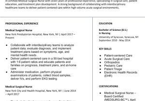 Lead Rn Pre Admission Testing Sample Resume Medical Surgical Nurse Resume Examples In 2022 – Resumebuilder.com