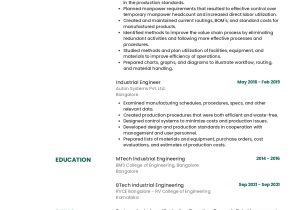 Lean Six Sigma Green Belt Resume Samples Sample Resume Of Industrial Engineer with Template & Writing Guide …