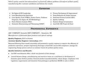 Lean Six Sigma Knowledge On Resume Sample Sample Resume for A Midlevel Quality Engineer Monster.com