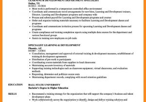 Learning and Development Specialist Resume Sample Learning and Development Specialist Resume – Derel
