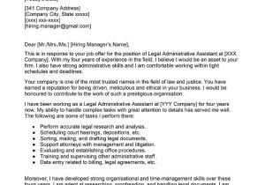 Legal assistant Resume Cover Letter Samples Legal Administrative assistant Cover Letter Examples – Qwikresume