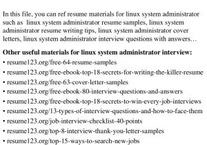 Linux Admin Resume Sample for Freshers Pdf top 8 Linux System Administrator Resume Samples