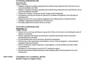Linux Admin Resume Sample for Freshers Sample Resume for Experienced Linux System Administrator