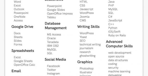 List Of Computer Skills Resume Sample top Computer Skills for A Resume: Ready software List
