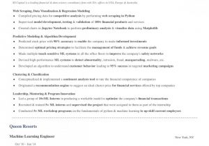 Machine Learning Sample Resume for Freshers Machine Learning Resume: How to Build A Strong Ml Resume and Sample