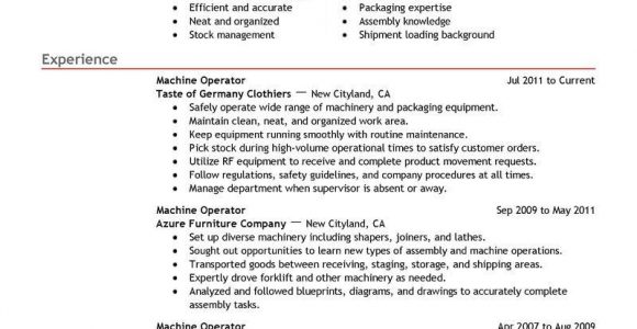 Machine Operator Job Description Sample Resume Best Machine Operator Resume Example Livecareer Resume …