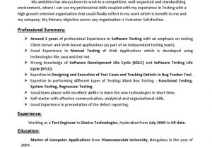 Manual Testing Resume Sample for 2 Years Experience Jayaprakash Resume 2years Exp Manual Testing Pdf software …