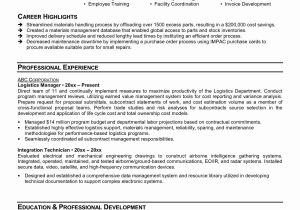 Material Management Summary On A Resume Sample 75 Unique Images Of Materials Management Resume Examples Check …