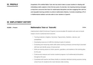 Math Tutor Sample Resume without Experience Mathematics Tutor Resume & Writing Guide 17 Examples 2020 Math Tutor Sample Resume without Experience Mathematics Tutor Resume & Writing Guide 17 Examples 2020