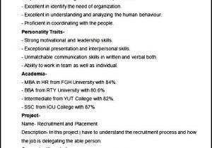 Mba Hr Resume Samples for Experienced Sample Mba Hr Resume Template Sample Templates Sample