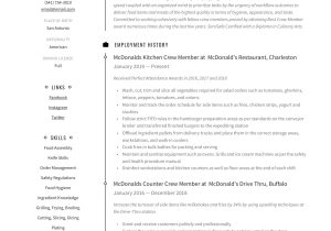 Mcdonalds Crew Job Description Resume Sample Mcdonalds Crew Member Resume & Writing Guide  12 Examples 2020